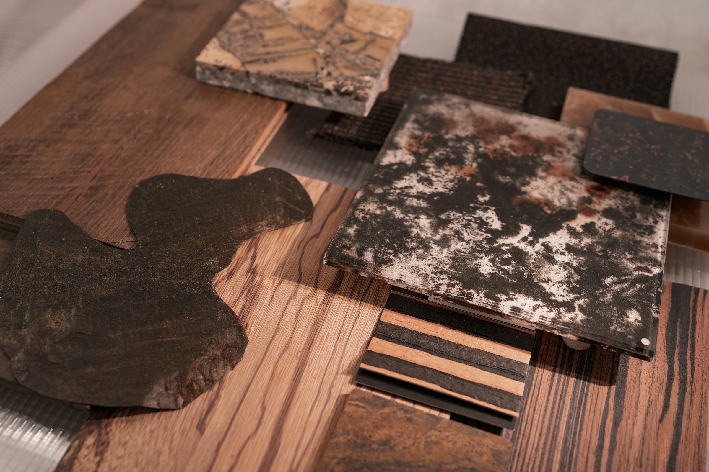 A collection of construction finish and surface samples